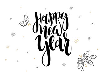 Hand lettering new 2018 year label - happy vector