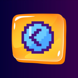 Left side pointer glossy ui button with pixelated vector