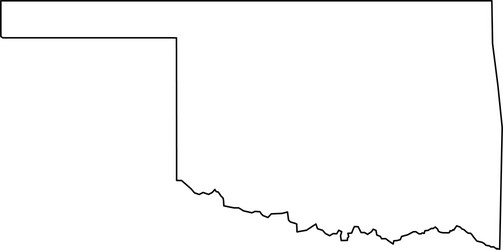 oklahoma state of usa - solid black outline map vector