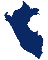 Peru Map in Blue Vector Image