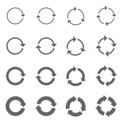 Rotating arrows set refresh reload recycle Vector Image