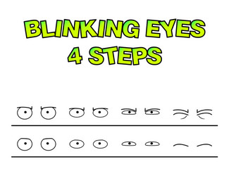 blinking eyes steps preset for character vector