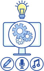 technical support computer service and search vector image