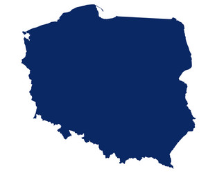 Blue Poland Map Silhouette Vector Image