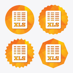 excel file document icon download xls button vector image