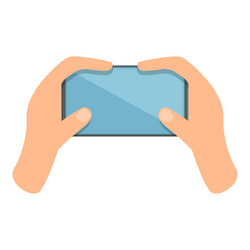 hold smartphone icon cartoon screen hand vector