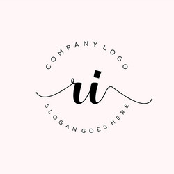 Initial ri handwriting logo with watercolor Vector Image