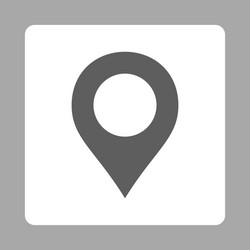 Map marker flat dark gray and white colors round Vector Image