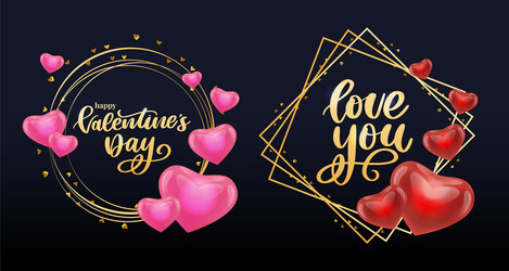 Valentine poster card label banner letter slogan vector