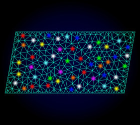 wire frame mesh sheared rectangle vector image