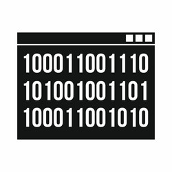 Binary code icon simple style vector