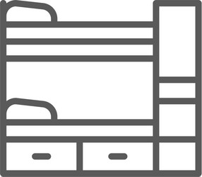 Dormitory bunk bed silhouette icon Royalty Free Vector Image
