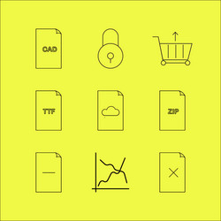 files and folders linear icon set simple outline vector image