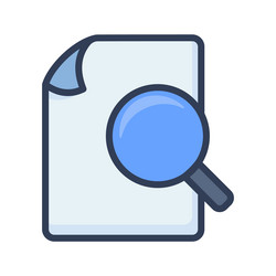 search document file paper page find magnifier vector image