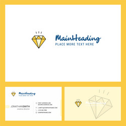 Diamond logo design with tagline front and back vector