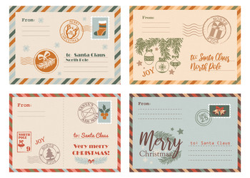envelope templates design or postcards set Vector Image