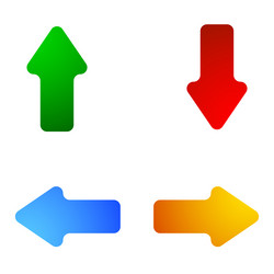 4-way arrows pointers cursors shapes vector image
