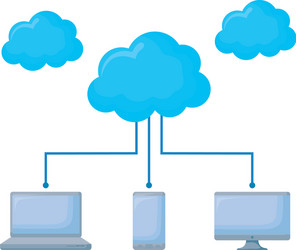 cloud computing with computers vector image