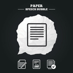 document icons file with chart and checkbox vector image