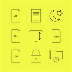 files and folders linear icon set simple outline vector image