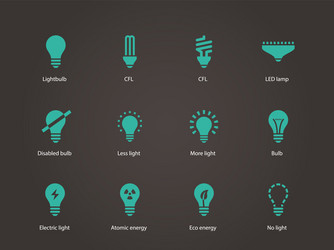 Light bulb and cfl lamp icons Royalty Free Vector Image