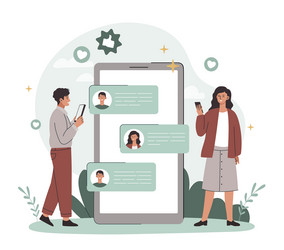 messages on smartphone vector image