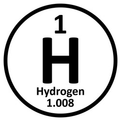 Periodic table element hydrogen icon Royalty Free Vector