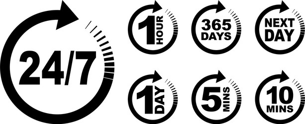 Icon timer set vector