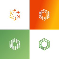 Letter logo set hexagon initial design Royalty Free Vector