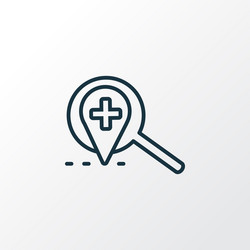 Local search icon line symbol premium quality vector