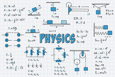 physics exercises formulas and equations vector image
