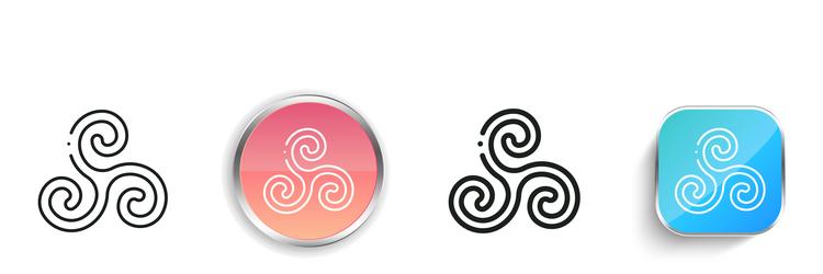 celtic icon thin linear regular and button style vector image
