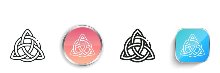 celtic icon thin linear regular and button style vector image