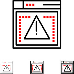 computing coding error bold and thin black line vector image