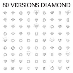 diamonds a large set of different versions vector image
