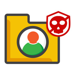 file folder with user and skull icon vector image