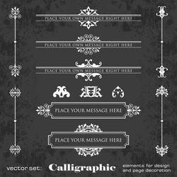 Chalkboard Calligraphic Elements Vector Image