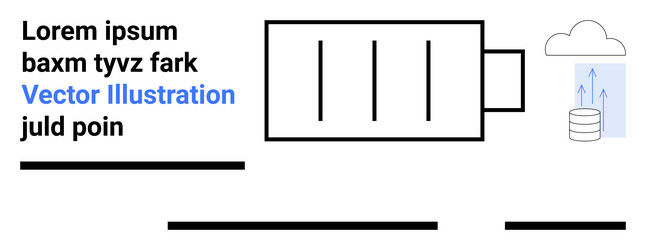 cloud storage with server and data transfer lines vector image