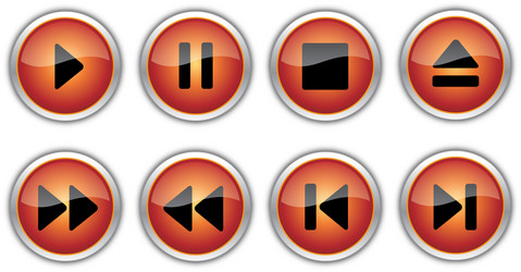 control navigation button icons vector image