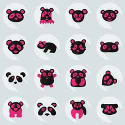 flat concept set modern design with shadow pandas vector image