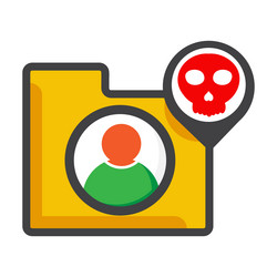 file folder with user and skull icon vector image