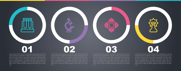 set line test tube microscope processor cpu vector image