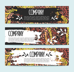 set of three banners abstract header background vector image