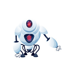 cartoon robot cyborg character bot guard vector image