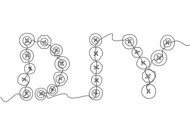 single continuous line drawing diy word series vector image