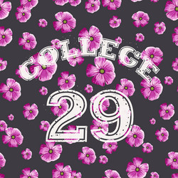 flower seamless pattern with college style vector