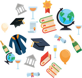 graduation school related vector