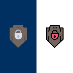 internet password shield web security icons flat vector image