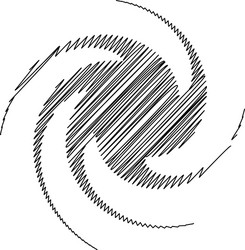 Spiral swirl twirl design element with sketchy vector