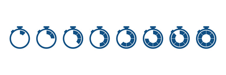 Timer set icons isolate on white background vector